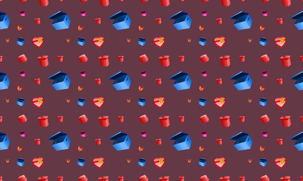 Colored background with different accessories