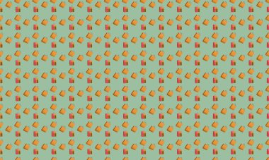 Farklı aksesuarlara sahip renkli arkaplan