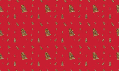 Farklı aksesuarlara sahip renkli arkaplan