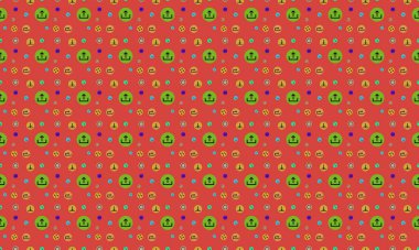 Farklı aksesuarlara sahip renkli arkaplan