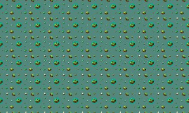 Farklı aksesuarlara sahip renkli arkaplan