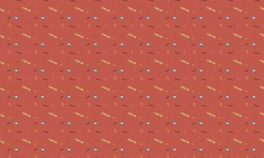 Farklı aksesuarlara sahip renkli arkaplan