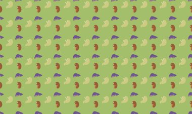 Farklı aksesuarlara sahip renkli arkaplan