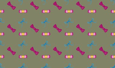 Farklı aksesuarlara sahip renkli arkaplan