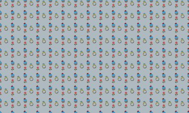 Farklı aksesuarlara sahip renkli arkaplan