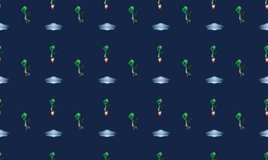 Farklı aksesuarlara sahip renkli arkaplan