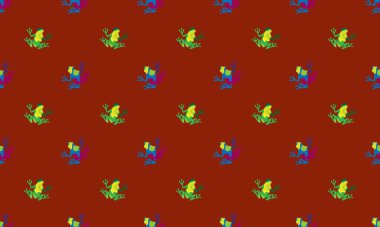 Farklı aksesuarlara sahip renkli arkaplan