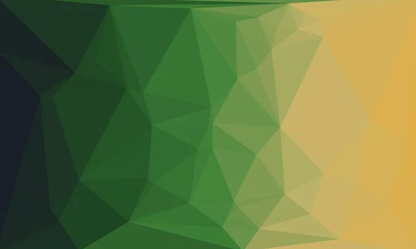 Minimal polygonal background in dark green and yellow colors — Stock Photo