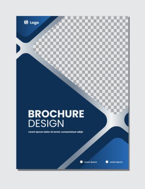 modern mavi soyut arkaplan broşürü şür tasarımı