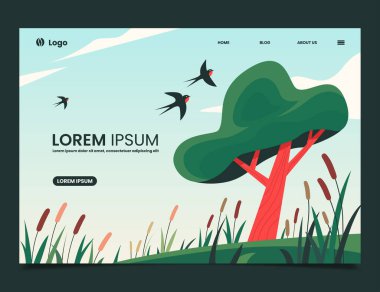 doğa arkaplan web sitesi pankart tasarım şablonu