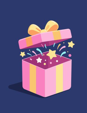 pembe hediye kutusu tasarım şablonu