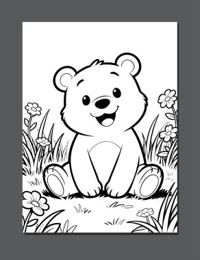 Küçük ayıların çocuk renklendirme resimlerinin arka planı