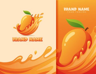 mango suyu logo illüstrasyon tasarımı