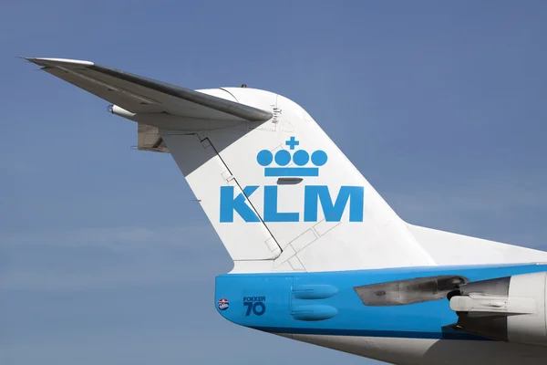 Famous Dutch Fokker 70 airplane tail — Stock Photo, Image