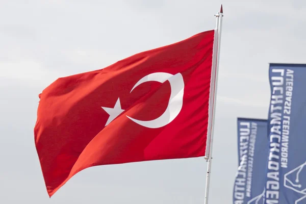 Bandeira nacional da Turquia Vermelha — Fotografia de Stock