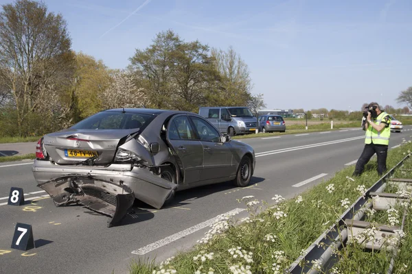 Sueco Volvo coche involucrado en un accidente — Foto de Stock
