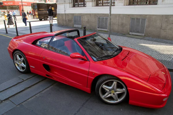 Praag Tsjechie July 2020 Red Parked Ferrari F355 Gts Convertible — Stock Photo, Image