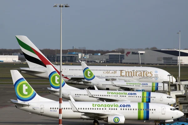 Parkering transavia flygplan. — Stockfoto