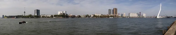 Panorama de la skyline de Rotterdam avec l'euromast et erasmusbridge — Photo