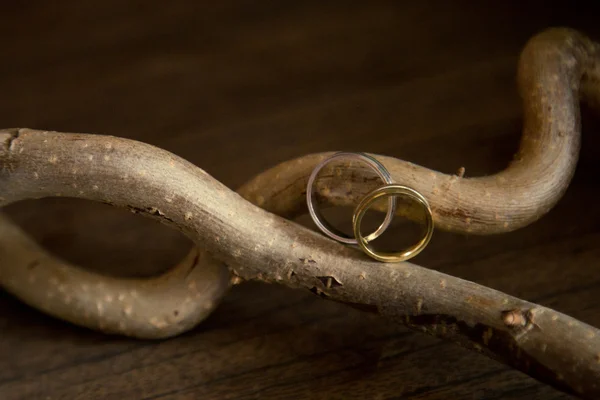 Eheringe. Hochzeitssymbole, Attribute. Feiertag, Feier — Stockfoto