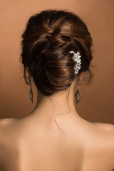 Beauty wedding hairstyle. Bride — Stock Photo, Image