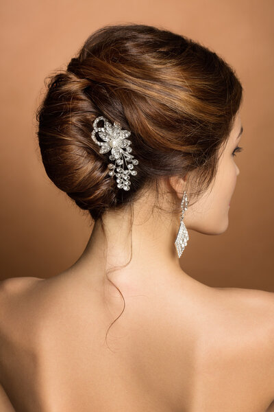 Beauty wedding hairstyle. Bride