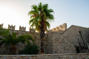 Marmaris, Turkey. Marmaris Castle 'ın Marmaris Town' daki iç manzarası. Marmaris Şatosu Türkiye 'de daha popüler bir turizm merkezi.