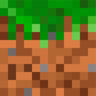 Piksel arkaplan. Oyun geçmişi konsepti. Minecraft konsepti. Vektör illüstrasyonu