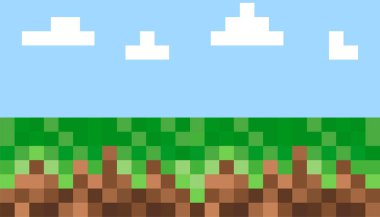 Piksel arkaplan. Oyun geçmişi konsepti. Vektör illüstrasyonu