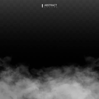 Sis ya da duman izole edilmiş şeffaf özel efekt. Beyaz vektör bulanıklığı, sis veya sis arkaplanı. Vektör illüstrasyonu