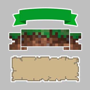 İmza tahtası mutlu yıllar bilgisayar oyunu stili. Geçmişini ve mesajını gizle. Yazıtların ve tebriklerin yeri. 8 bit biçiminde hazır şablon