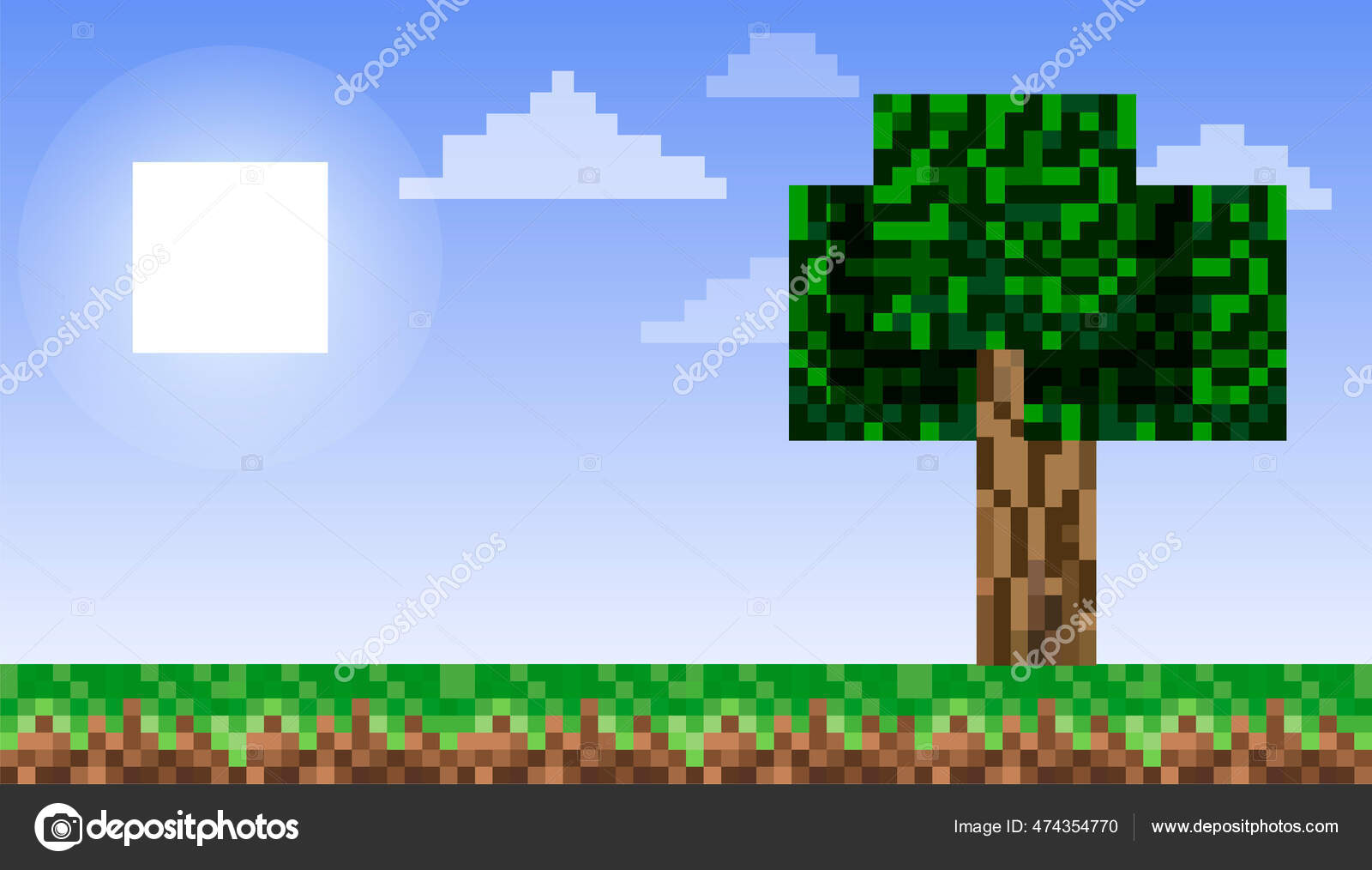 Fundo De Pixel. O Conceito De Fundo De Jogos. Ilustração Vetorial