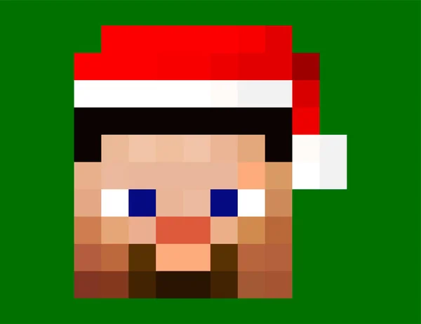 Pixel-Avatare. Nikolausmütze Haut. Heroes Spielkonzept. Avatar-Konzept von Spielfiguren mit Weihnachtsmannsmütze. Vektorillustration — Stockvektor