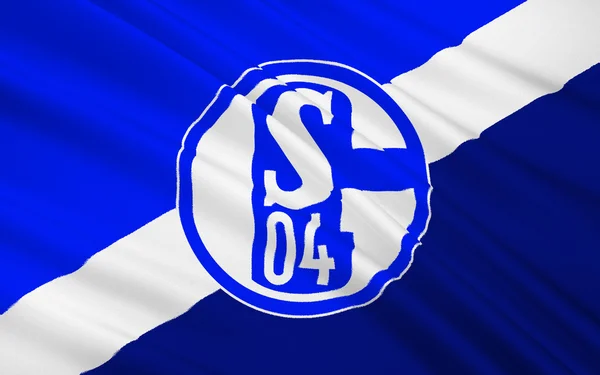 Bandiera squadra di calcio Schalke 04, Gegmany — Foto Stock