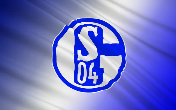 Vlajka fotbalový klub Schalke 04, Gegmany — Stock fotografie