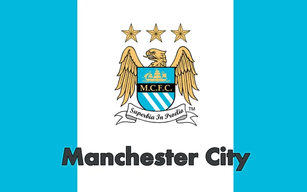 Bandera club de fútbol Manchester City, Inglaterra — Foto de Stock