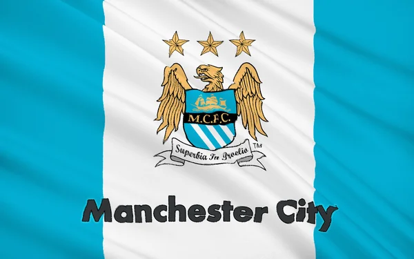 Bandera club de fútbol Manchester City, Inglaterra —  Fotos de Stock