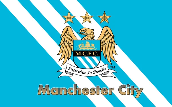 Bandera club de fútbol Manchester City, Inglaterra — Foto de Stock