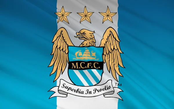 Flaga Anglii, Manchester City klub piłki nożnej — Zdjęcie stockowe