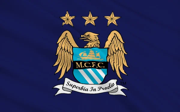 Flagga fotboll club Manchester City, England — Stockfoto