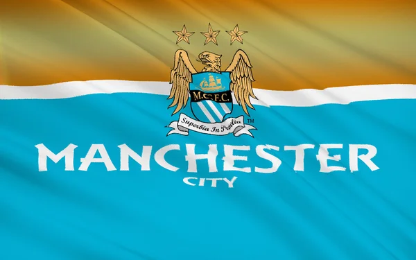 Flag football club Manchester City, England — Stock Photo, Image