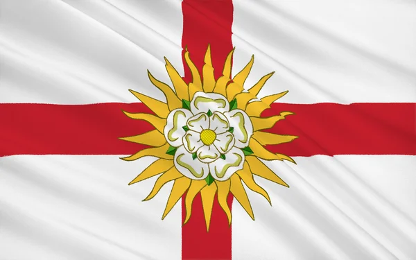 Σημαία της κομητείας του δυτικού Γιόρκσαϊρ, Αγγλία — Φωτογραφία Αρχείου