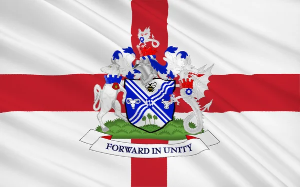 Σημαία της πόλης Μητροπολιτικό Δήμο του θάψει, Αγγλία — Φωτογραφία Αρχείου