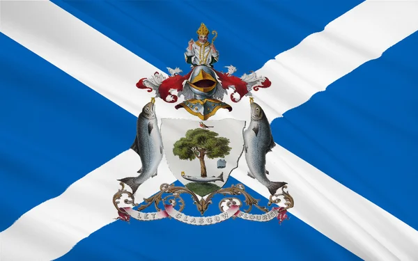 Flagge von Glasgow ist die größte Stadt in Schottland — Stockfoto
