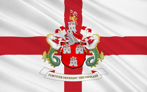 Σημαία της πόλης Νιουκάστλ Απόν Τάιν, Αγγλία — Φωτογραφία Αρχείου