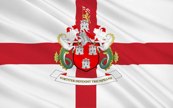 Σημαία της πόλης Νιουκάστλ Απόν Τάιν, Αγγλία — Φωτογραφία Αρχείου