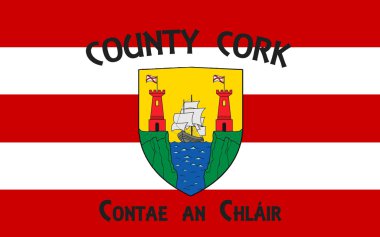 County Cork bayrağı IR en büyük ve en Güney İlçesi olduğunu