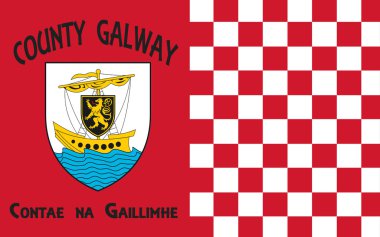County Galway bayrağı Batı İrlanda bir ilçesidir 