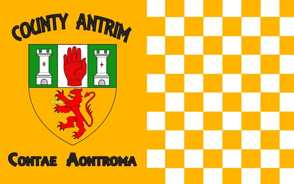 在爱尔兰的安特里姆郡的旗帜 — 图库照片