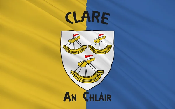 La bandiera della contea di Clare è una contea dell'Irlanda — Foto Stock